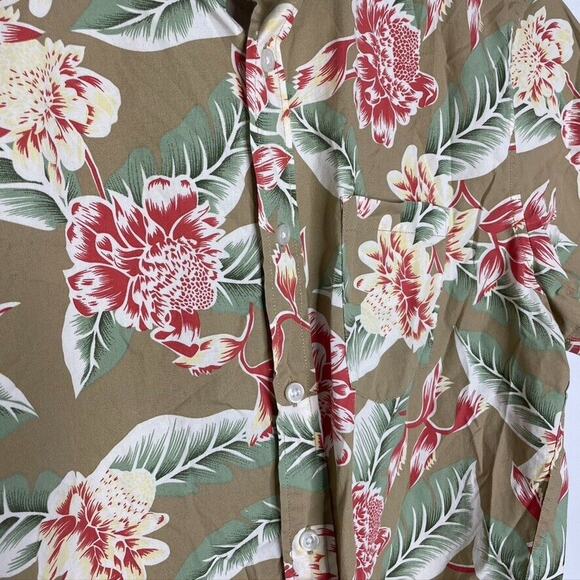 J Crew Floral Hawaiian Print Casual Short Sleeve Flex Shirt Slim Fit Medium Mens - Picture 4 of 7